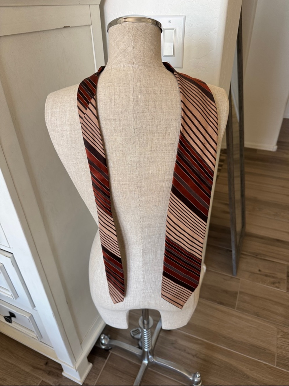 Vintage Givenchy Brown and Rust Striped  Tie
